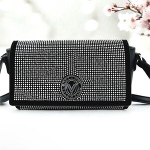 Valentino Orlandi Black and Silver Clutch Sophisticated Design